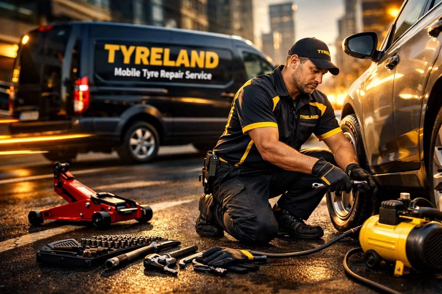 Flat tyre repair service Dubai - Fast roadside assistance